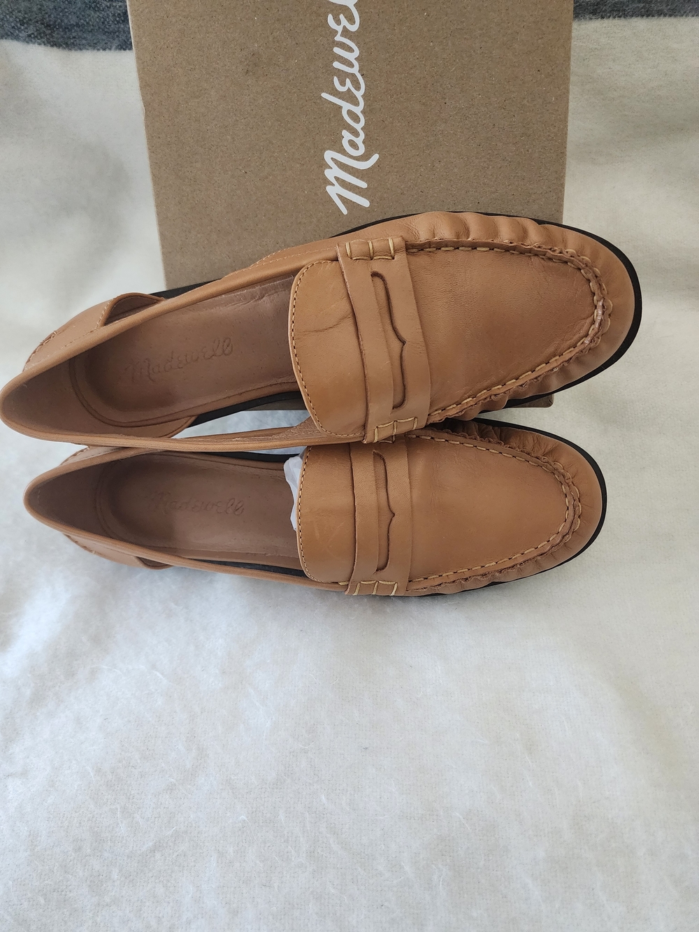 Madewell Cutout Loafers In Vachetta Leather Size 8, Style NK672 - Picture 2 of 15
